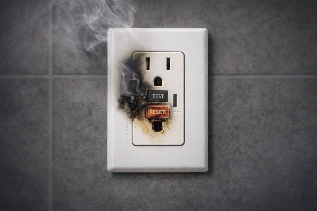 burned gfci outlet needs repair palm coast fl