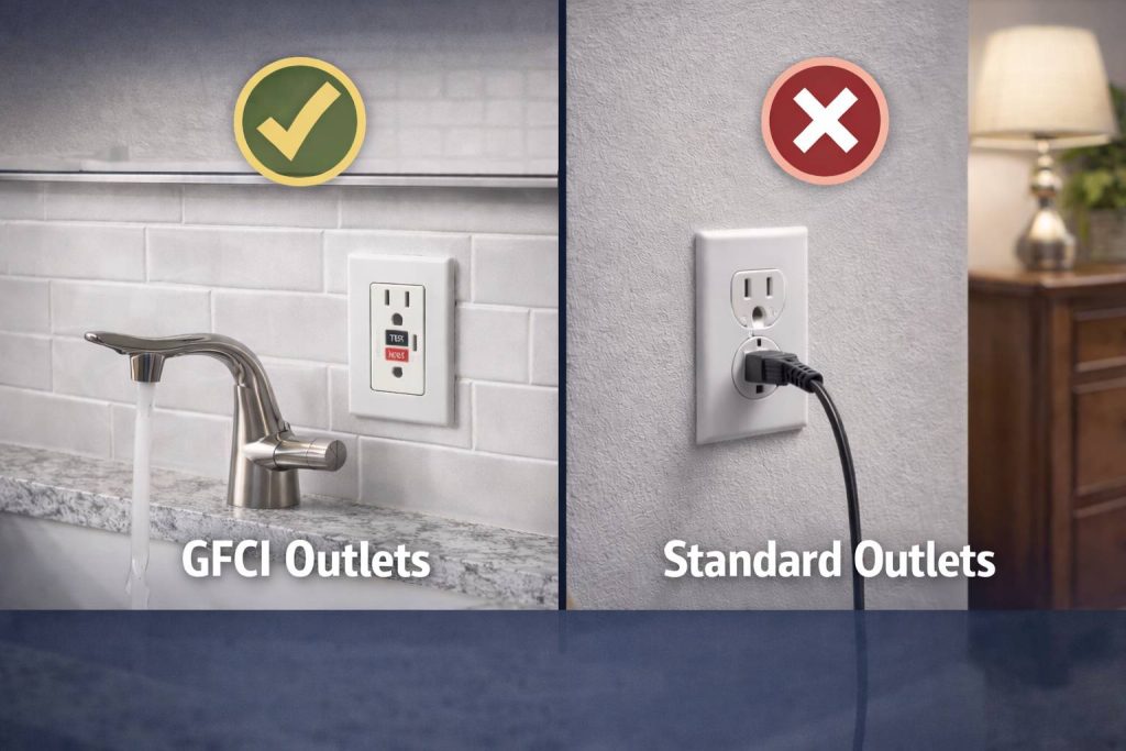 gfci outlet vs standard outlet near water palm coast fl