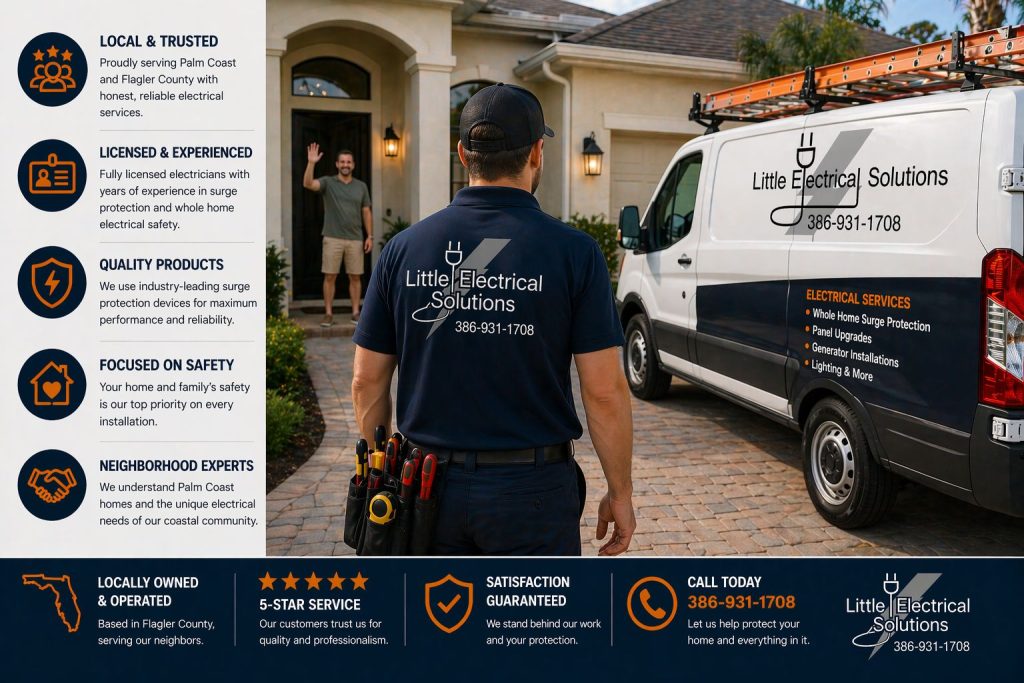 Why homeowners in Palm Coast choose Little Electrical Solutions for professional and reliable electrical services